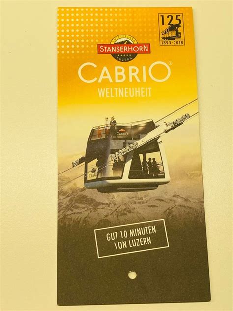 Lot STANSERHORN Cabrio Bahn Ticket Billett Flyer Plan Menu Kaufen Auf