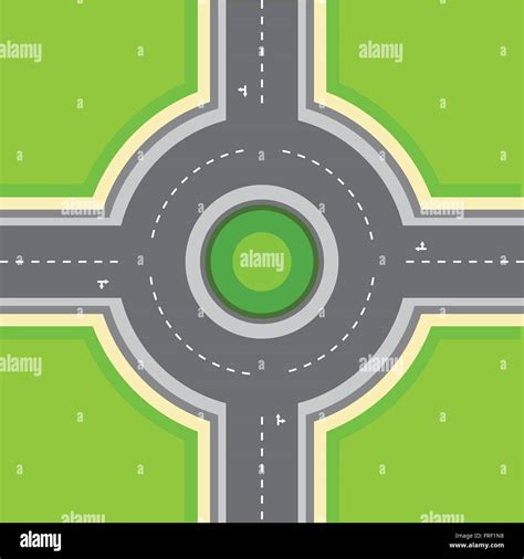 Vector Top View Roundabout Stock Vector Art Illustration Vector