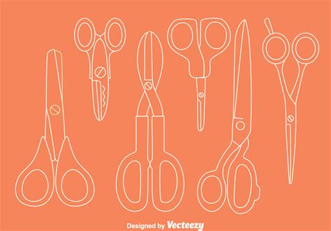 Scissors Line Vector Set 135116 Vector Art at Vecteezy