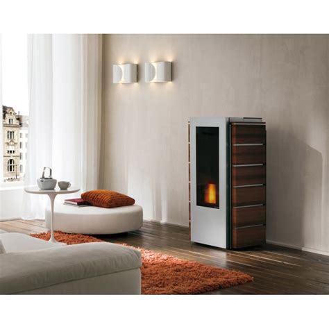 Stufa A Pellet SABINA IDRO 20 CON ACS 20kw ACCIAIO LEGNO WENGE