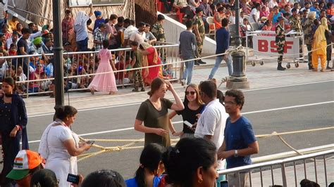 Wagah Border Ceremony Some In The Spectators Are Taking Photographs