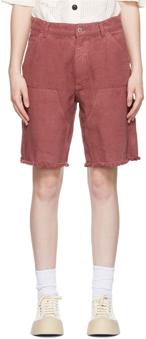 Pink Denim Shorts By Sky High Farm Workwear On Sale