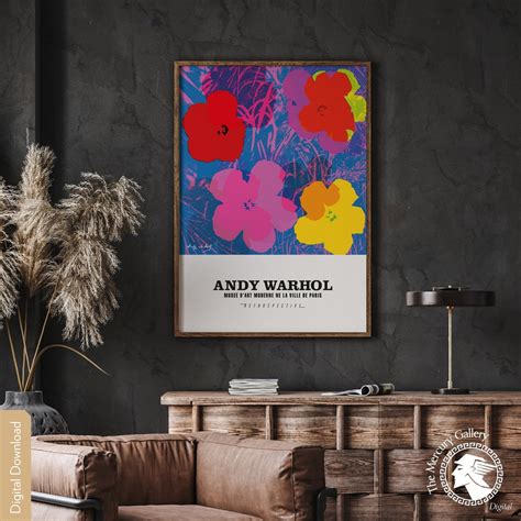 Andy Warhol Flower Exhibition Poster Andy Warhol Flower Pop Art Print