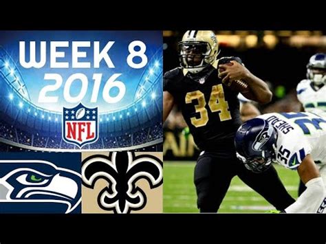 Seattle Seahawks Vs New Orleans Saints NFL 2016 Week 8 Highlights