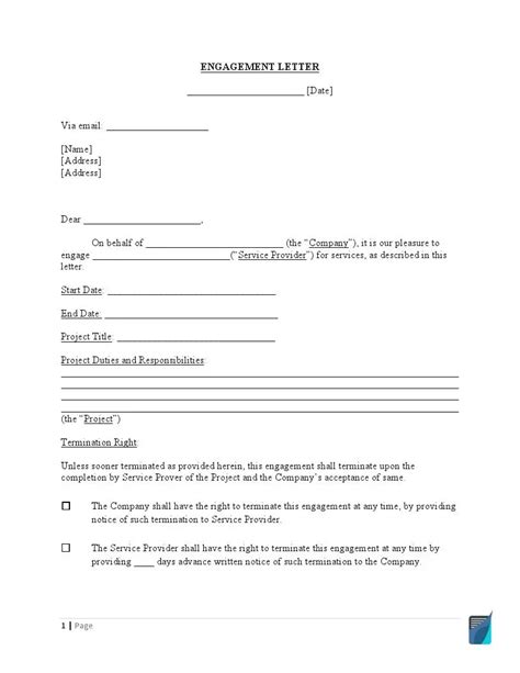 Engagement Letter Template With A Sample Formspal