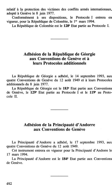 Les Conventions De Gen Ve De Et Leurs Protocoles Additionnels