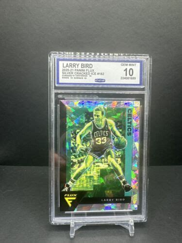 Gem Mint Larry Bird Silver Cracked Ice Prizm Panini Flux