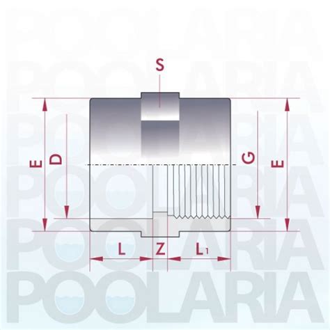 Manguito unión mixto PVC encolar y roscar Poolaria