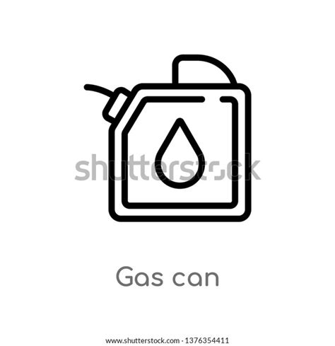 Gas Can Vector Line Icon Simple Stock Vector Royalty Free 1376354411