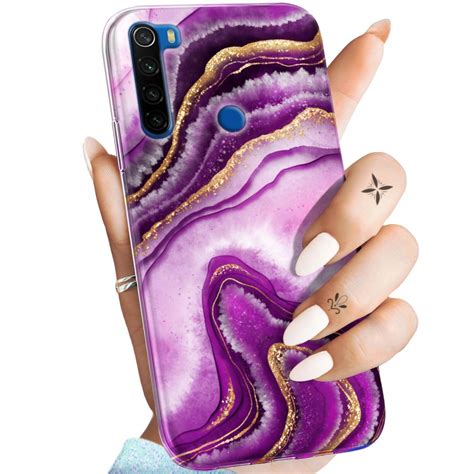 Etui Do Xiaomi Redmi Note 8T Wzory Różowy Marmur Purpura Róż Marmur