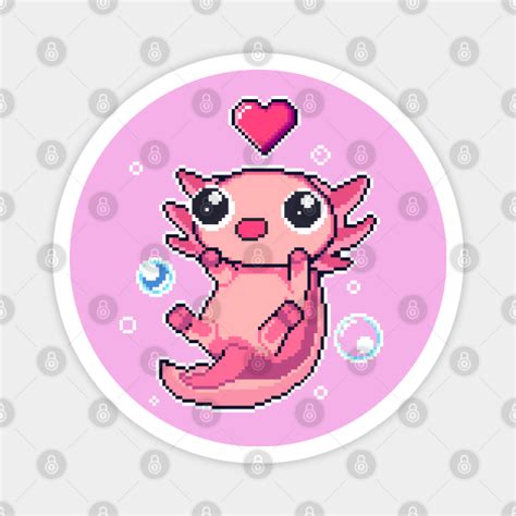 Cute Axolotl Pixel art - Cute Axolotl - Magnet | TeePublic