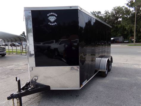 Diamond Cargo 7x14 Ta Trailer Black Ramp Side Door Extra Height Georgia Made Trailers