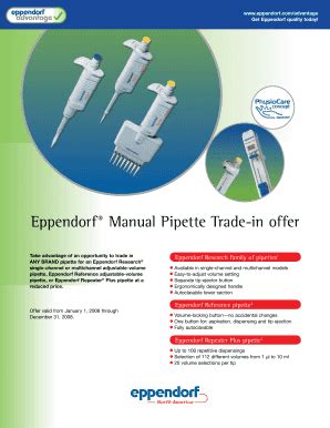 Fillable Online Manual Pipette Trade In Offer Take Advantage Of An