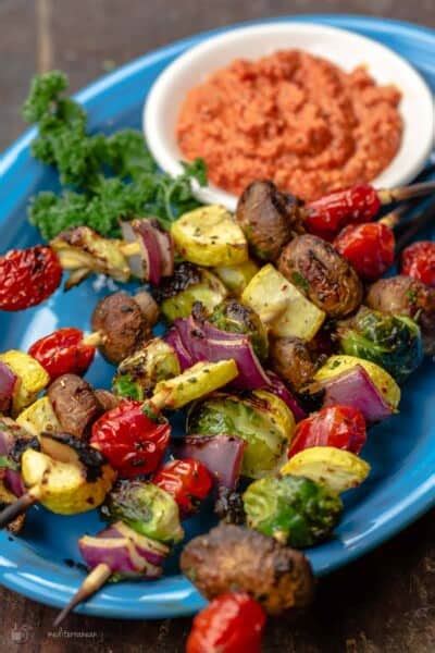 Easy Grilled Vegetable Kabobs W Oven Option L The Mediterranean Dish