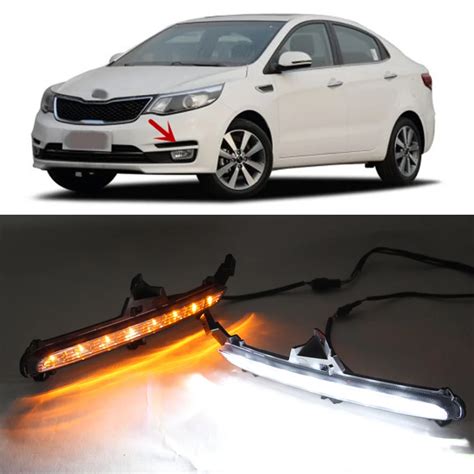 Car Flashing 2pcs For KIA K2 RIO 2015 2016 LED DRL Daytime Running