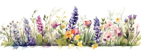 Premium Vector | Beautiful watercolor banner with flowers white background Vector collection ...