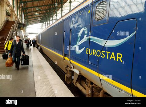 Passengers Arriving At The Gare Du Nord Paris On A Eurostar Train From