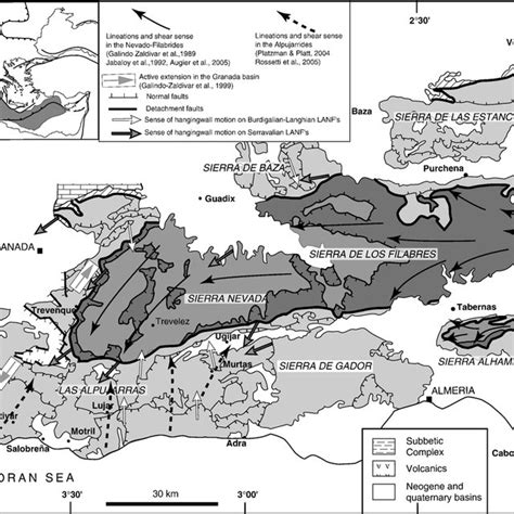 Tectonic Map Of The Eastern Part Of The Internal Parts Of The Betic