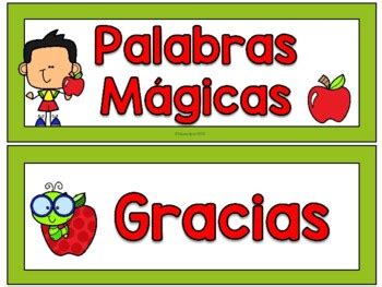 Spanish Apple Themed Kind Words II Palabras Mágicas Manzanas by