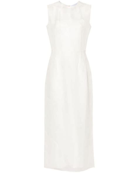 Gabriela Hearst Maslow Organza Midi Dress In White Lyst