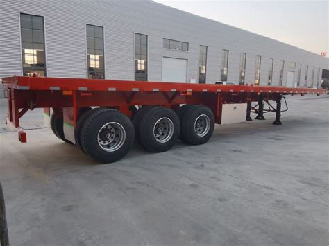 Tri Axle Hydraulic M Flatbed Semi Trailer From China Manufacturer