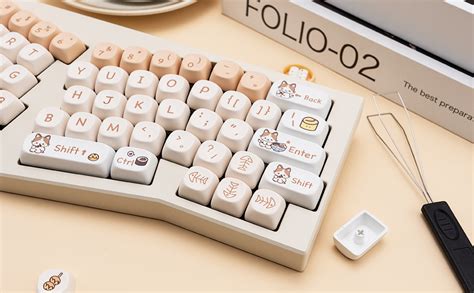 GEKUCAP Cute PBT Keycaps 142 Keys Custom Keycaps MOA Profile Dye