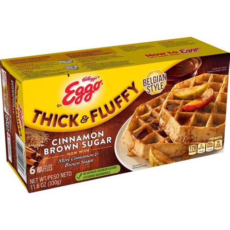 Kellogg S Eggo Thick And Fluffy Frozen Waffles Cinnamon Brown Sugar