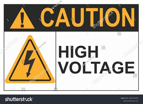 Caution Sign High Voltage Isolated 3d Stock Vector (Royalty Free) 2203010429 | Shutterstock