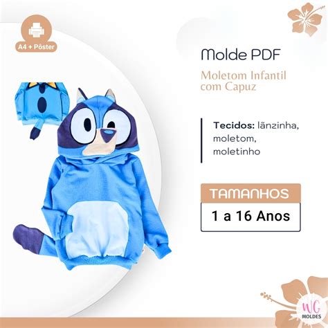 MOLDE MOLETOM INFANTIL CAPUZ