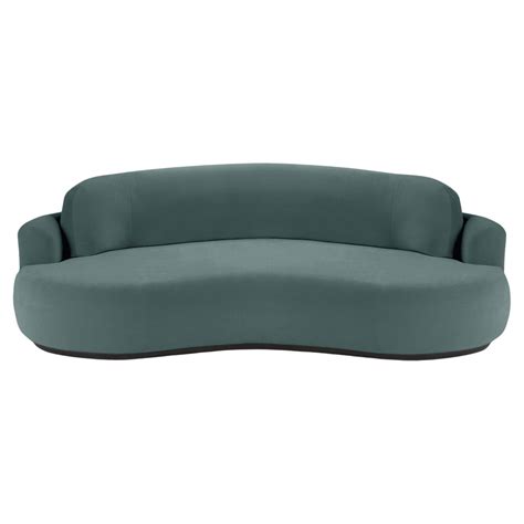 Naked Curved Sofa Medium With Beech Ash 056 5 And Teal For Sale At 1stDibs