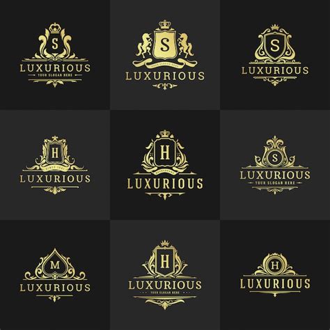 Premium Vector | Luxury vintage ornament logo monogram crest templates ...