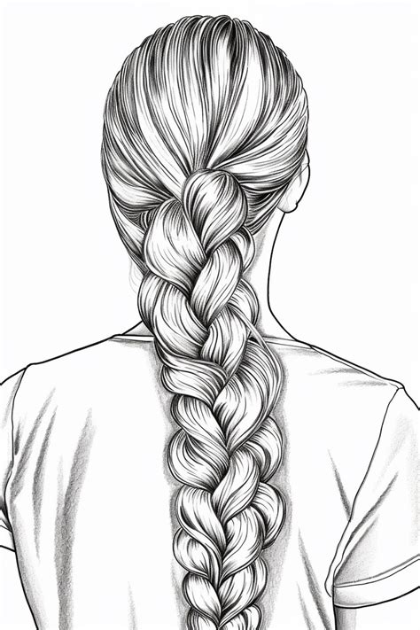 Premium Photo A Drawing Of A Woman With A Long Braid In Her Hair