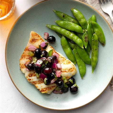 Grilled Halibut With Blueberry Salsa Recipe How To Make It