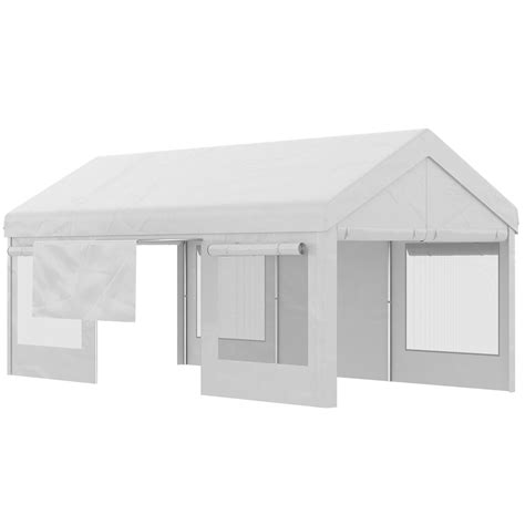 Outsunny Tenda Para Festas 6x3 M Tenda Para Jardim 3 Portas Janelas