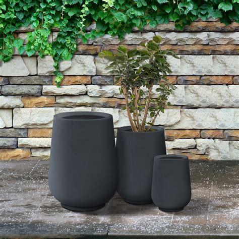 Kante 26 5 20 And 13 1 H Round Natural Concrete Tall Planters Set