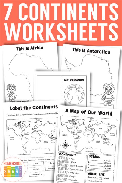 Seven Continents Worksheets Homeschool Share