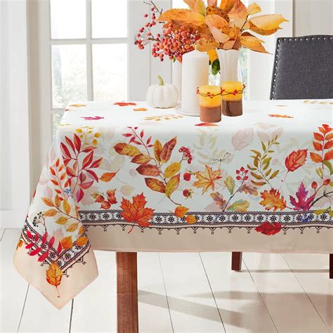 Fall Tablecloth Thanksgiving Tablecloth With Fall Leaves Autumn Tablecloth Waterproof Wrinkle