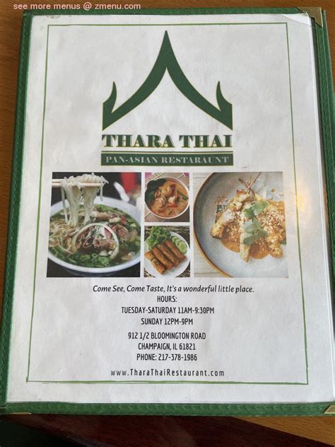 Online Menu Of Thara Thai Restaurant Champaign Illinois 61821 Zmenu