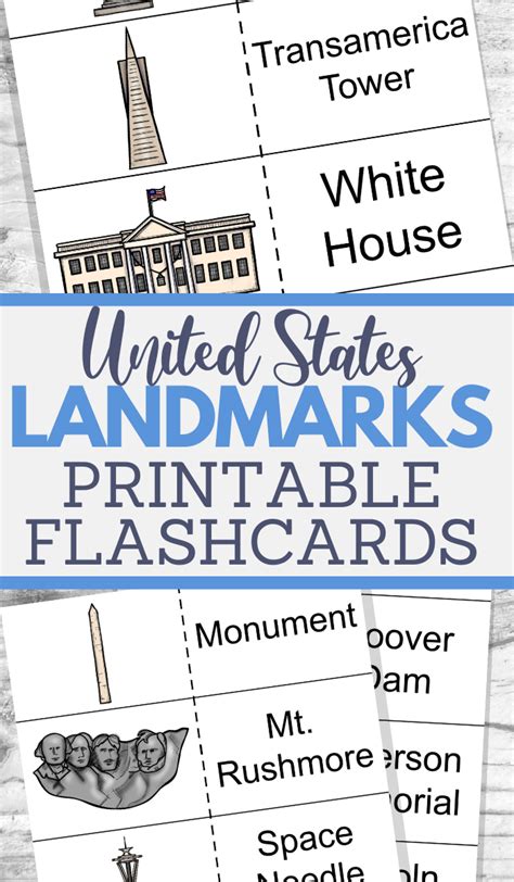 Educational and Fun USA Landmarks Flashcards