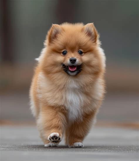 Premium Photo Badorable Pomeranian Puppy Running Outdoors