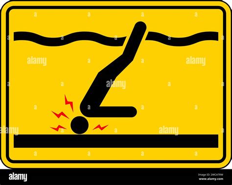 Water Safety Sign Warning Shallow Water Stock Vector Image And Art Alamy