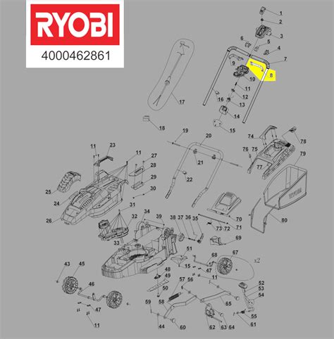 Poignee Gauche Commande Interrupteur Tondeuse Gazon Rlm Ryobi