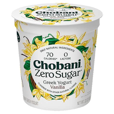 Chobani Zero Sugar Vanilla Flavor Yogurt 32 Oz Fairway