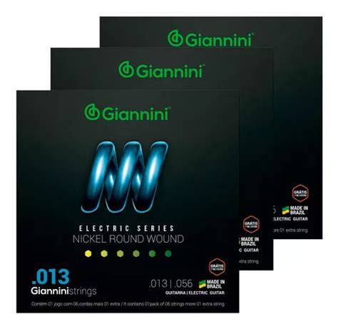 Kit Encordoamento Giannini Guitarra Niquel Geegst