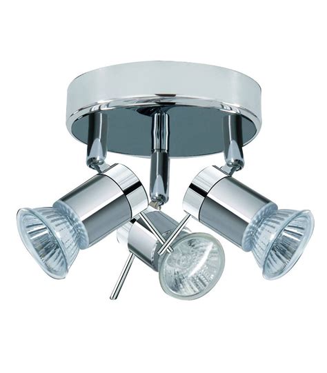 LED 3 Light Adjustable Bathroom Ceiling Spotlight Satin Silver Chrome