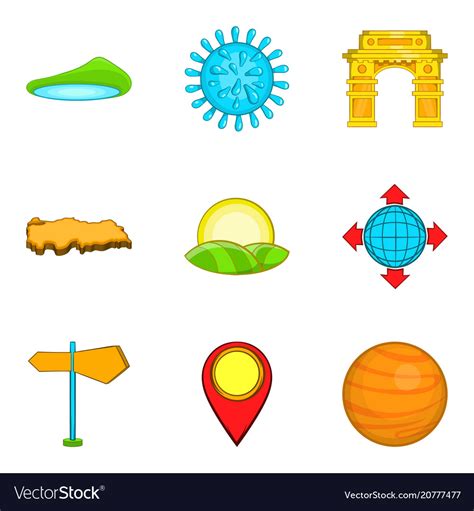 World politic icons set cartoon style Royalty Free Vector