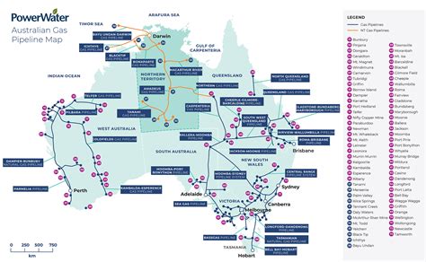 Australian Gas Pipelines Map