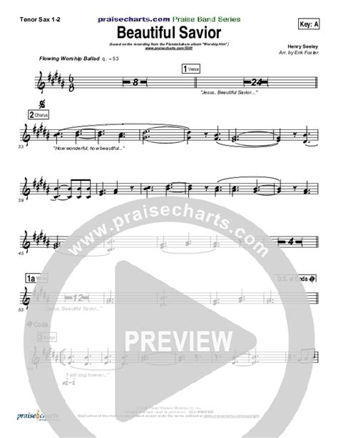 Beautiful Savior Tenor Sax Sheet Music Pdf Planetshakers Praisecharts