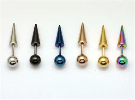 Wholesale Mm Ball Titanium Pcs Men S Punk Earrings Spike Earrings