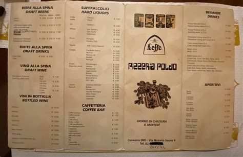 Menu Da Poldo Pizzeria Cormano